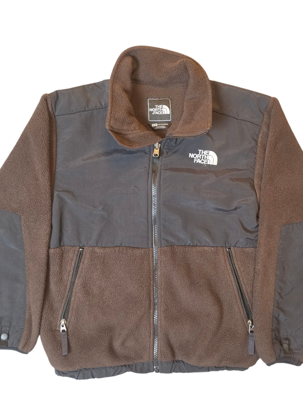 The North Face Polartec Denali Fleece Jacket Boys Medium Brown Black Gorpcore